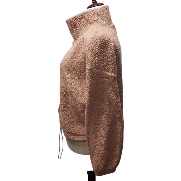 Old Navy Peach Fleece Pullover M+ Cozy Sherpa Turtleneck Soft Winter Cozy Layer - Picture 4 of 9